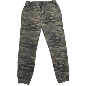 Across the Pond Men's Camouflage Cotton Jogger Pants Large Drawstring Pockets